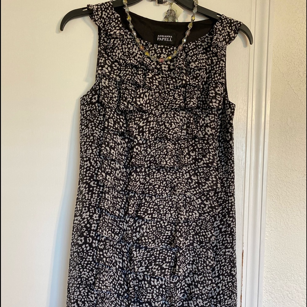 Black, grey ruffle dress
